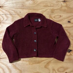 Sota Clothing Plush Burgundy Cropped Teddy Jacket